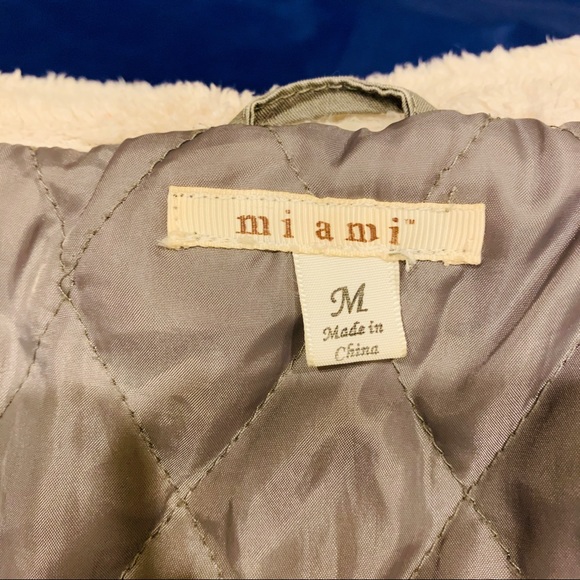 Mi a mi Army Mini Parka with Hood Gray  Women M - Picture 7 of 9